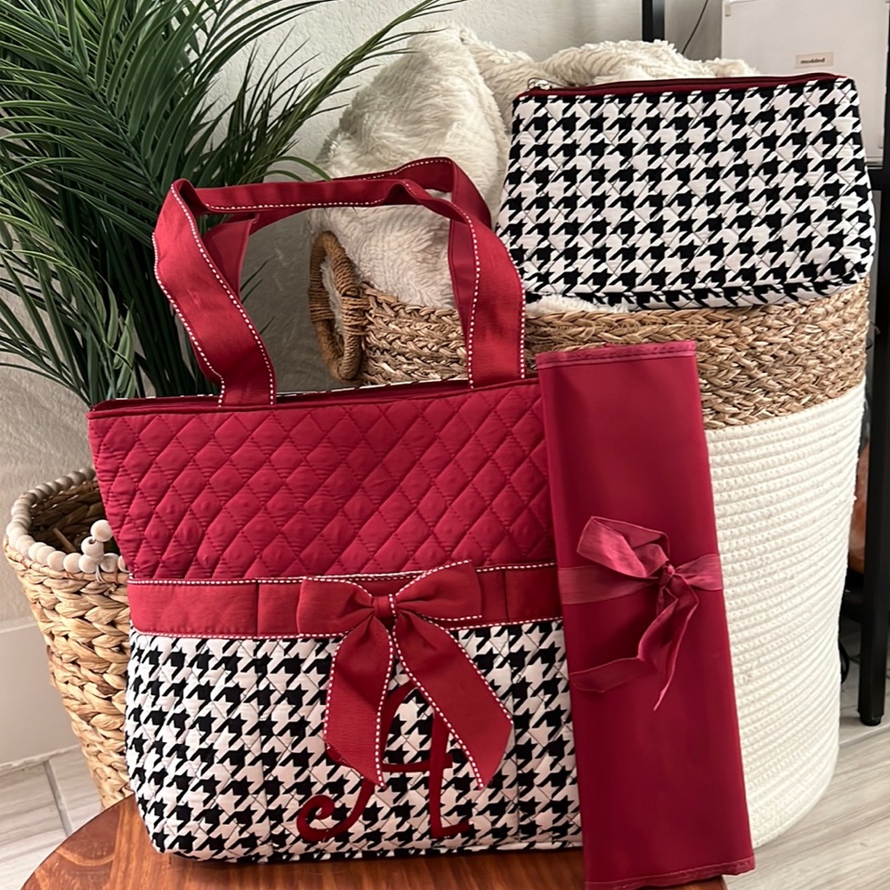 Monogrammed “A” Diaper Bag Bundle